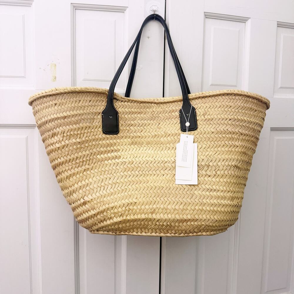 Tory Burch Ella Straw Floral Basket Tote Bag - Picture 6 of 14